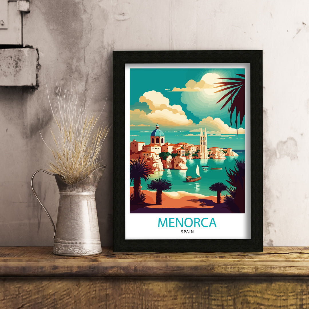 Menorca Spain Travel Poster Menorca Wall Art Menorca Home Decor Menorca Illustration Menorca Travel Poster Spain Poster, Travel Poster