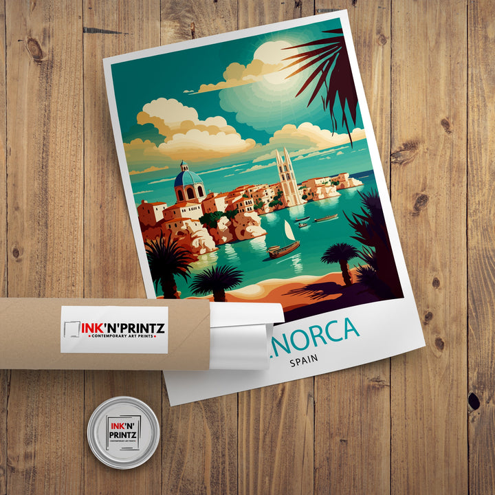 Menorca Spain Travel Poster Menorca Wall Art Menorca Home Decor Menorca Illustration Menorca Travel Poster Spain Poster, Travel Poster