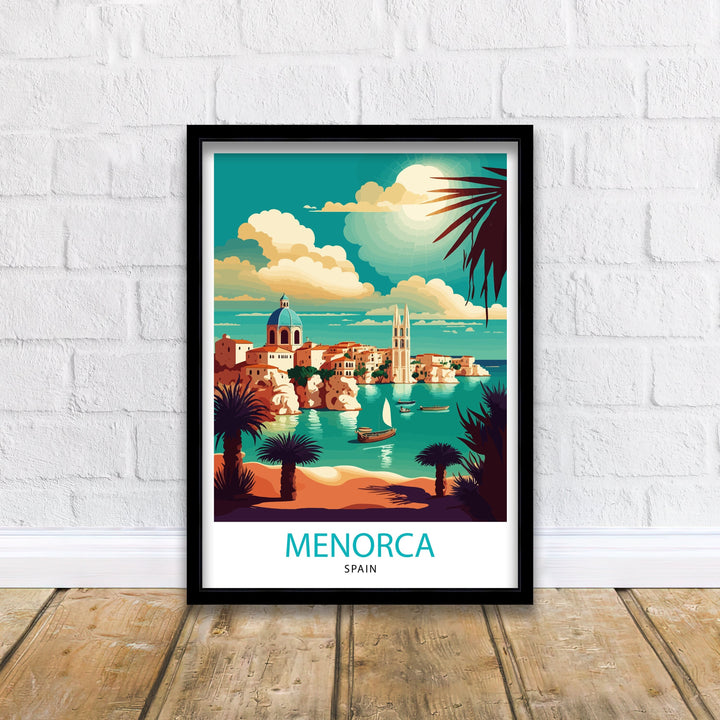 Menorca Spain Travel Poster Menorca Wall Art Menorca Home Decor Menorca Illustration Menorca Travel Poster Spain Poster, Travel Poster