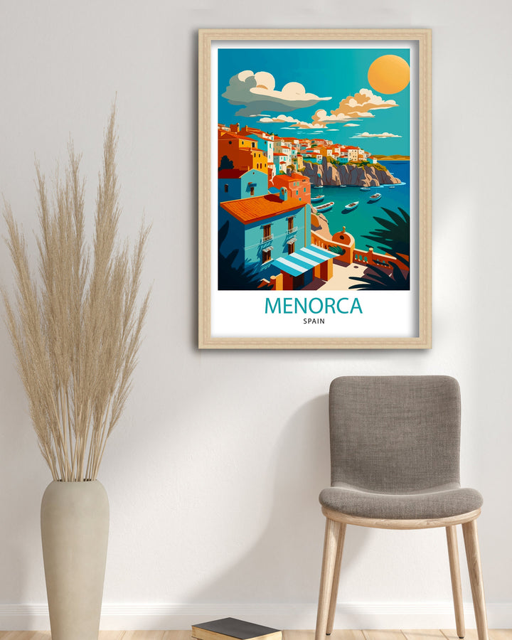 Menorca Spain Travel Poster Menorca Wall Art Menorca Home Decor Menorca Illustration Menorca Travel Poster Spain Poster, Travel Poster