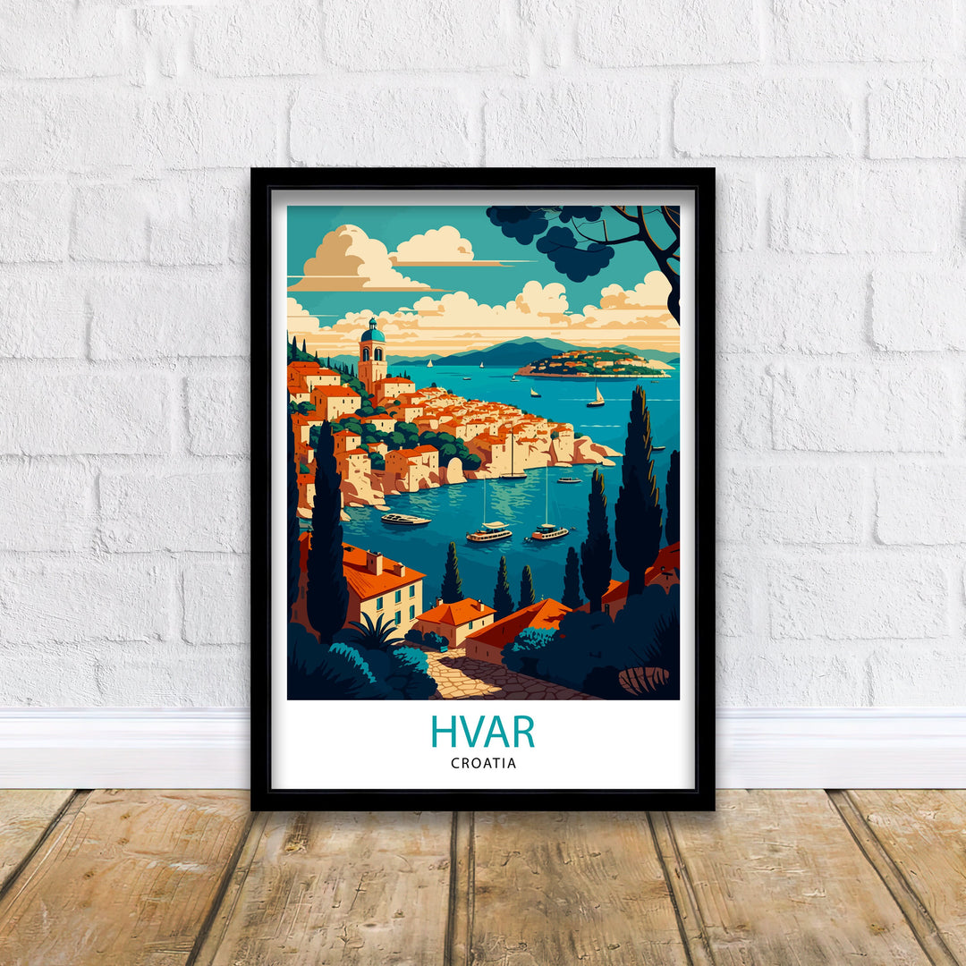 Hvar Croatia Travel Poster Hvar