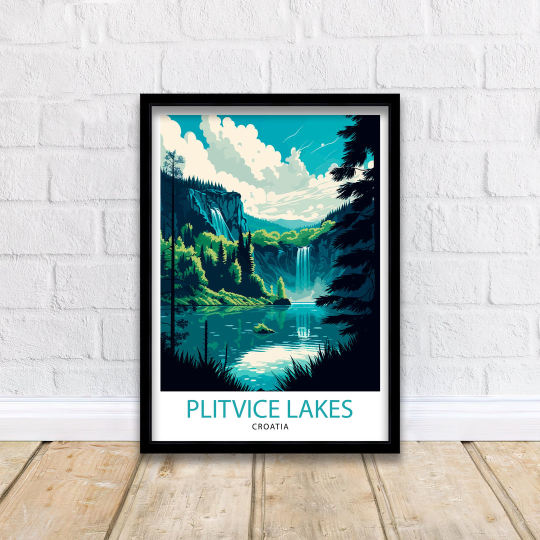 Plitvice Lakes Croatia Travel Poster Plitvice Lakes Wall Art Croatia Travel Poster Plitvice Lakes National Park Illustration Gift For Croatia