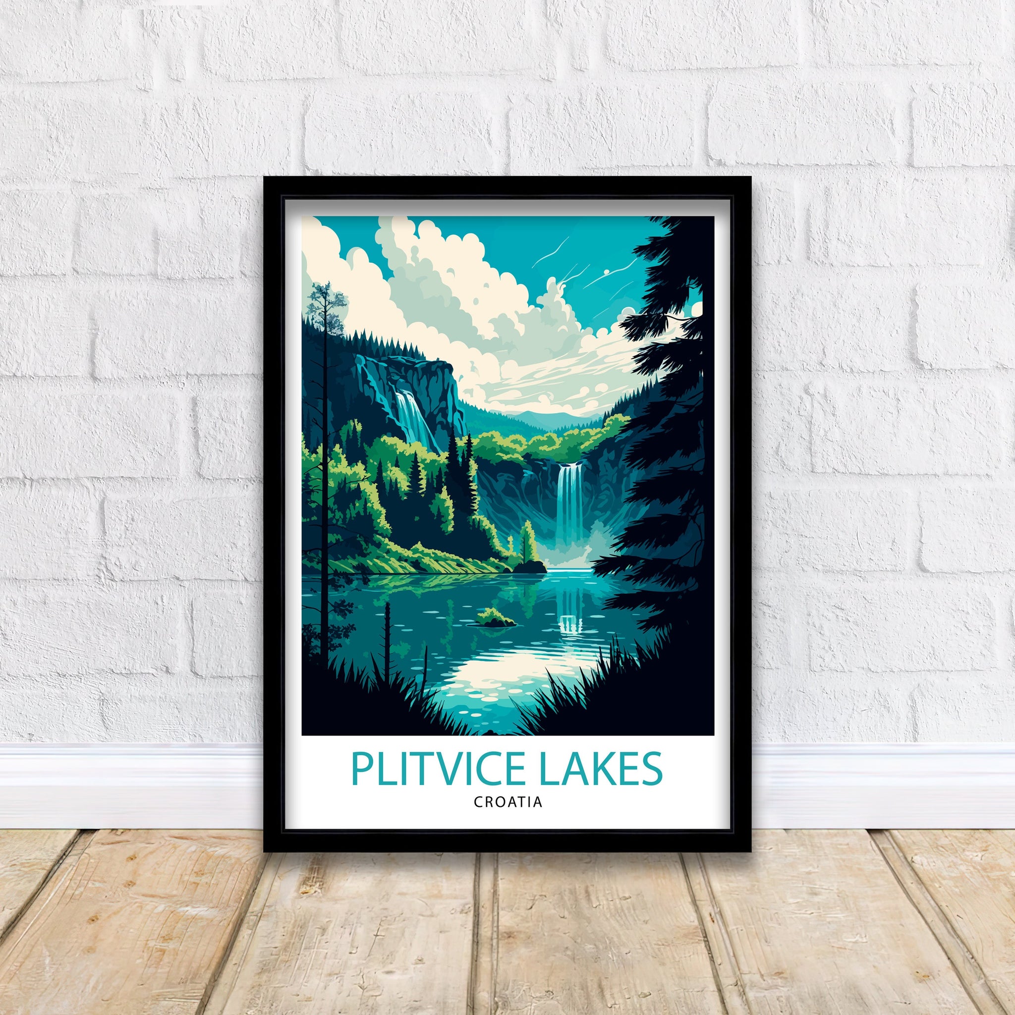 Plitvice Lakes Croatia Print, National Park Travel Poster