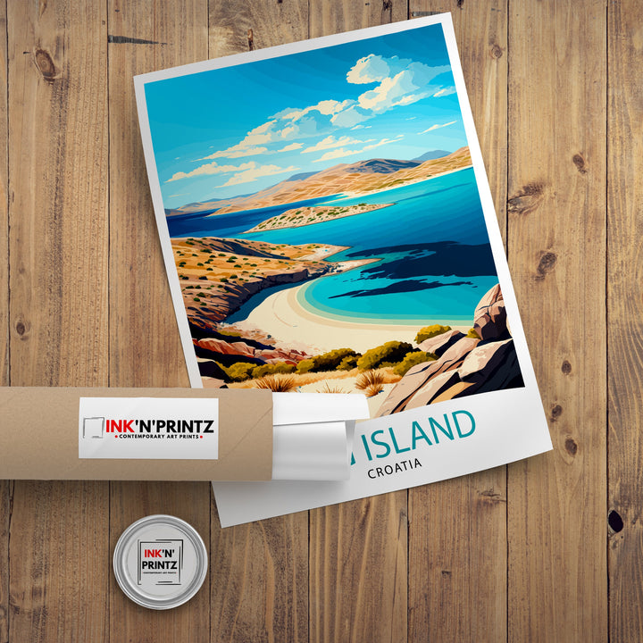 Pag Island Travel Poster , Pag Island