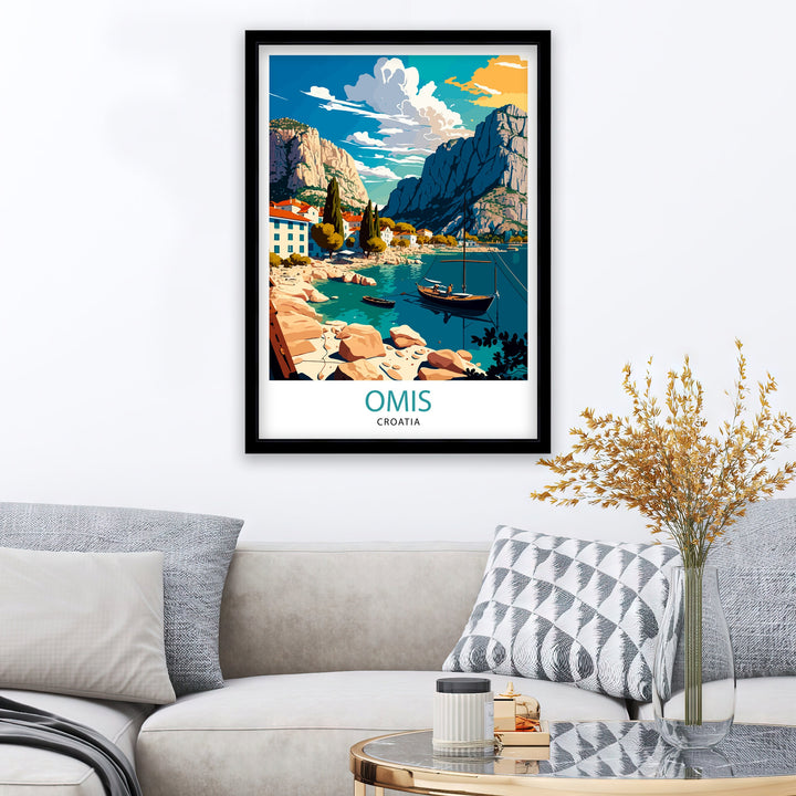 Omis Croatia Travel Poster Omis Wall Art Croatia Travel Poster Omis Illustration Omis Home Decor Gift for Travelers