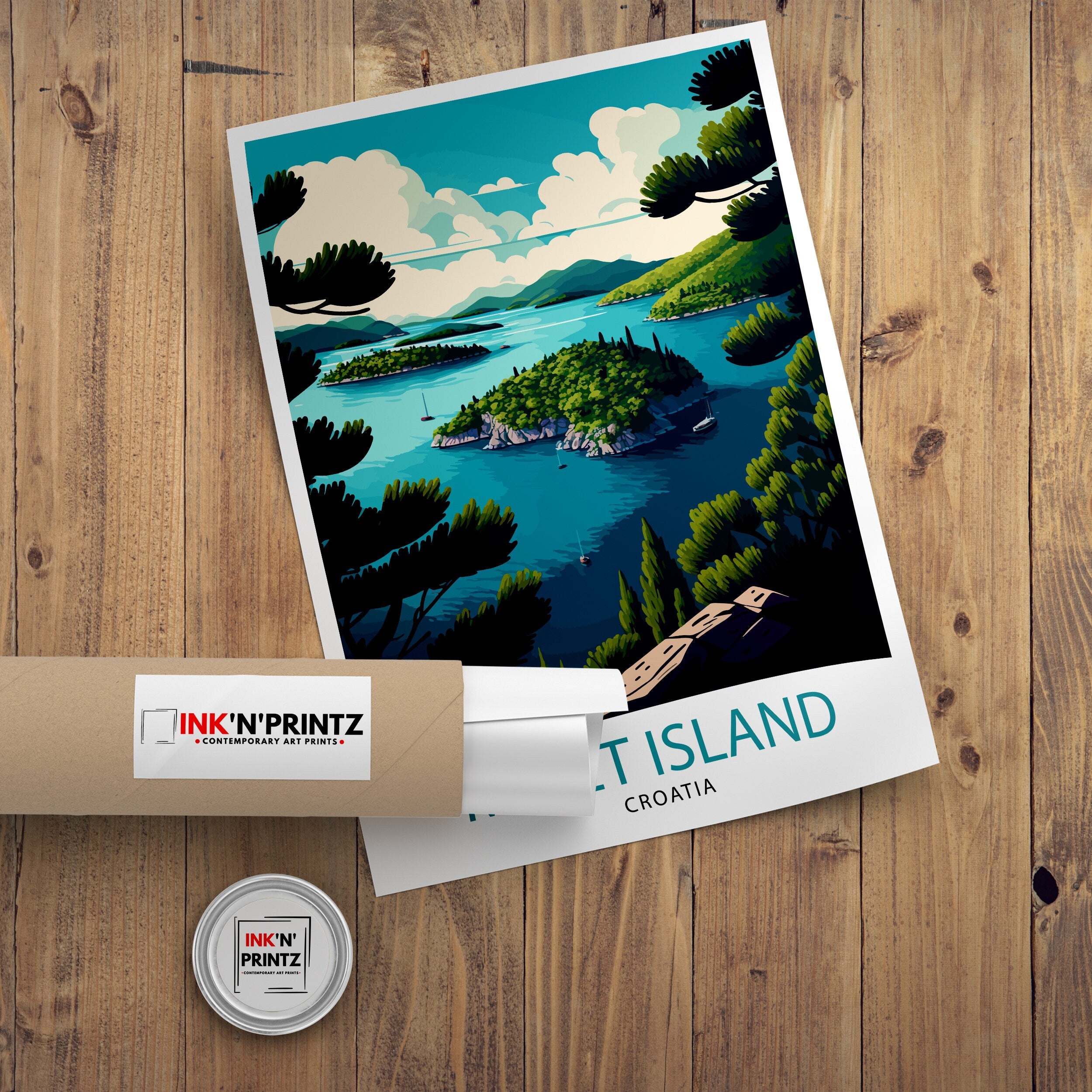 Mljet Island Croatia Art Print, Travel Poster