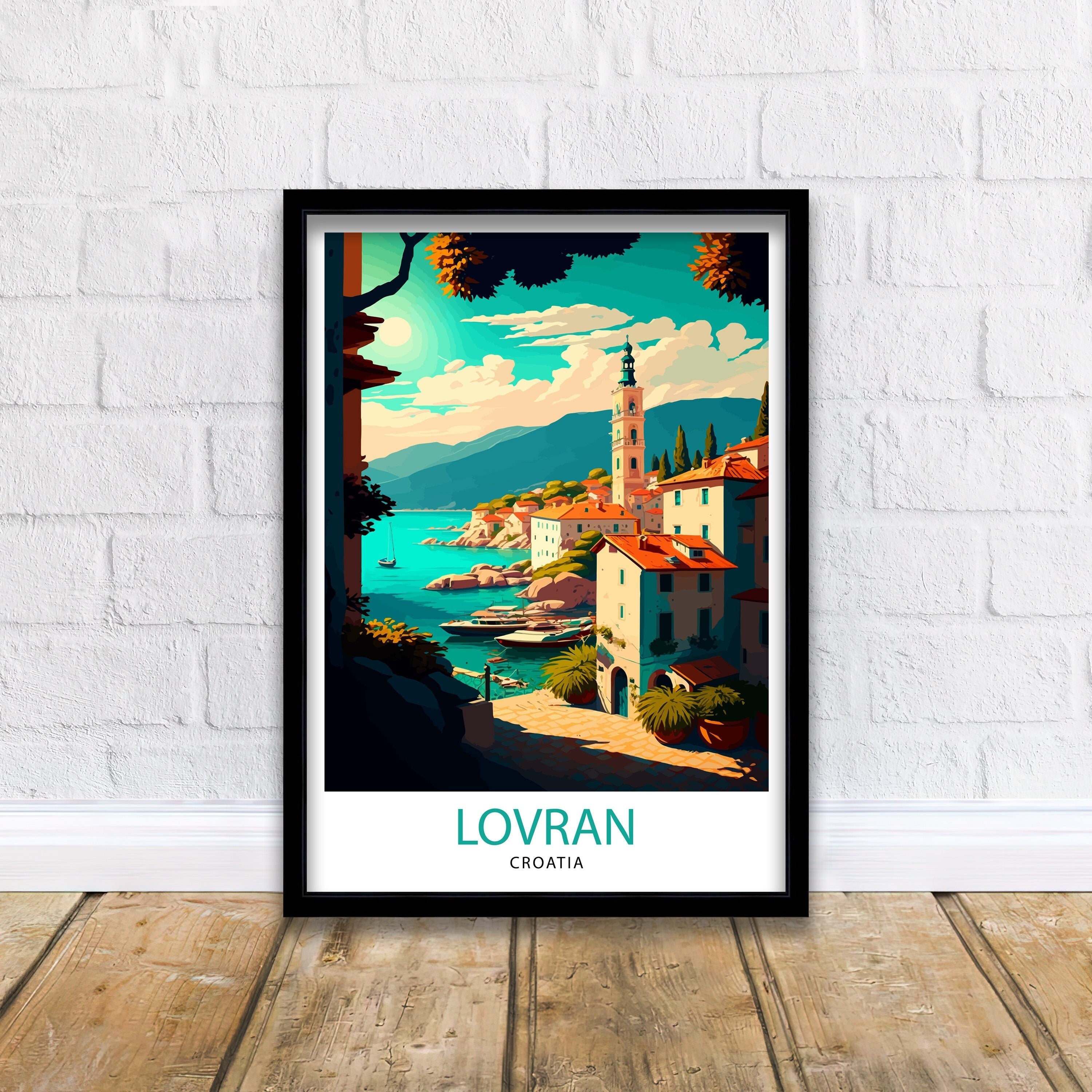 Lovran Croatia Art Print | Coastal Travel Poster