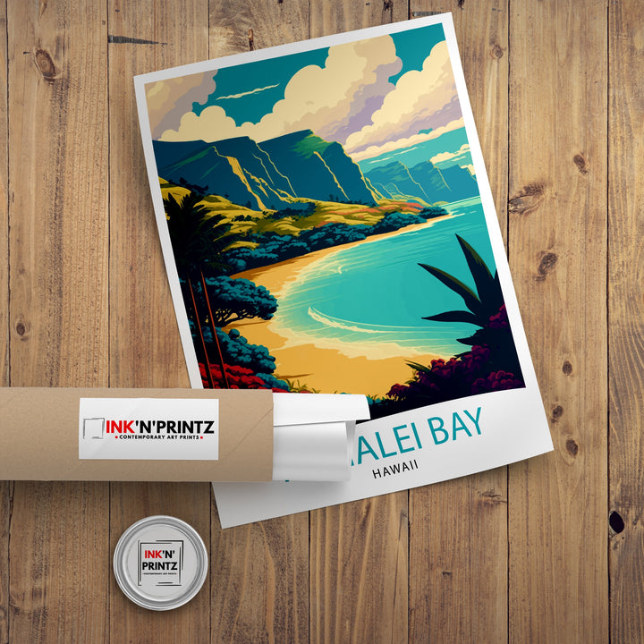 Hanalei Bay Hawaii Travel Poster