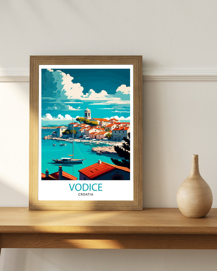 Vodice Croatia Travel Poster Vodice Wall Art Vodice Home Decor Vodice Croatia Illustration Travel Poster Gift For Croatia Lovers Croatia Home