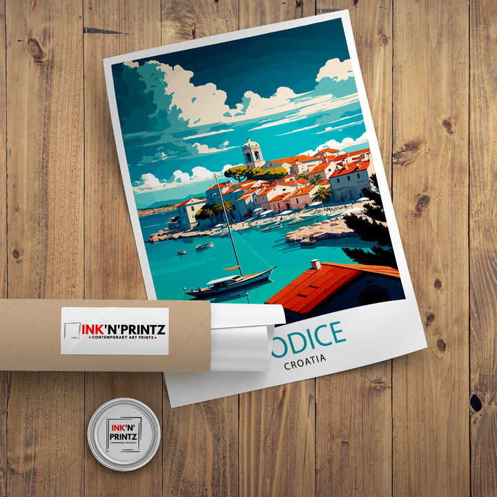 Vodice Croatia Travel Poster Vodice Wall Art Vodice Home Decor Vodice Croatia Illustration Travel Poster Gift For Croatia Lovers Croatia Home