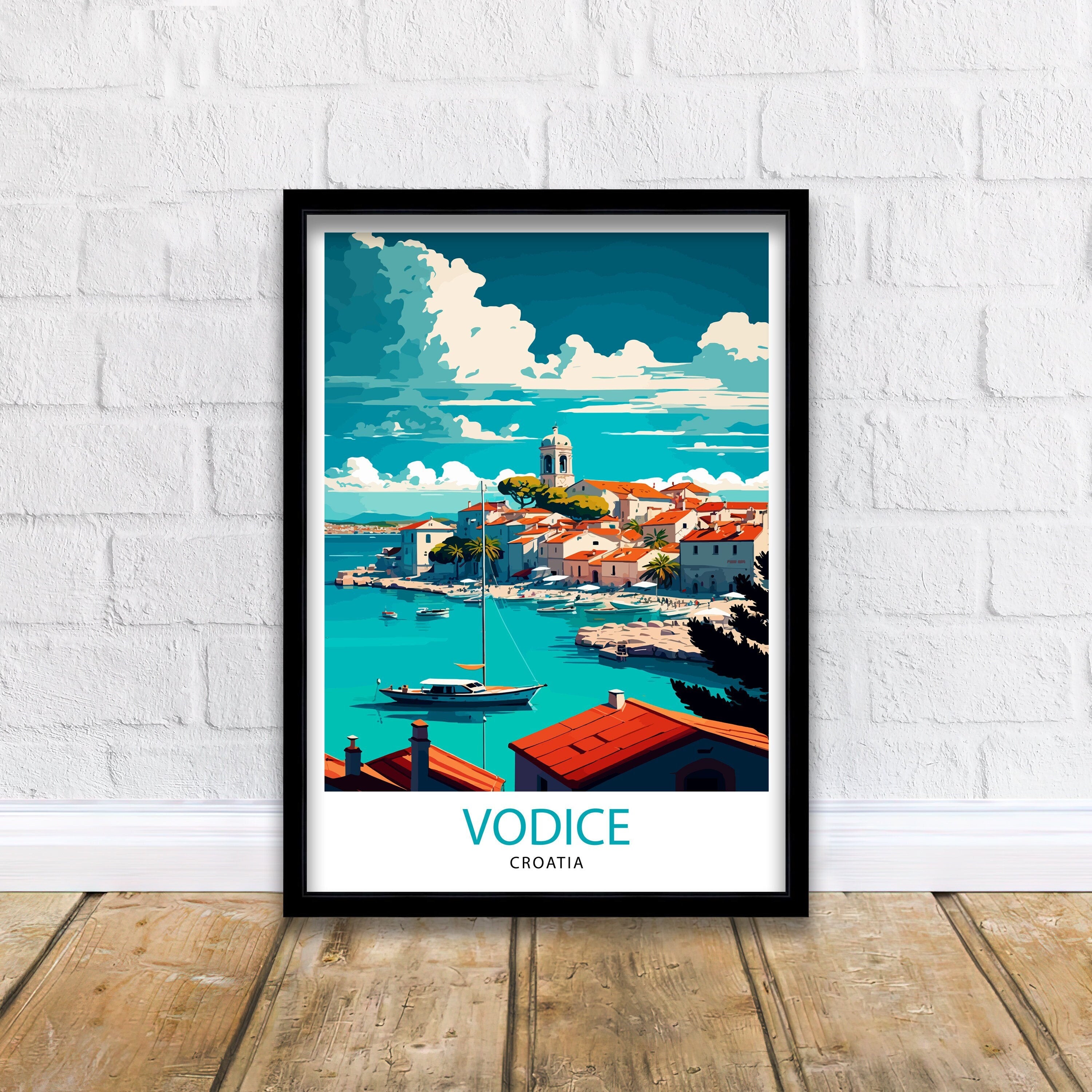 Vodice Croatia Travel Print Vodice Wall Art Vodice Home Decor Vodice Croatia Illustration Travel Poster Gift For Croatia Lovers Croatia Home