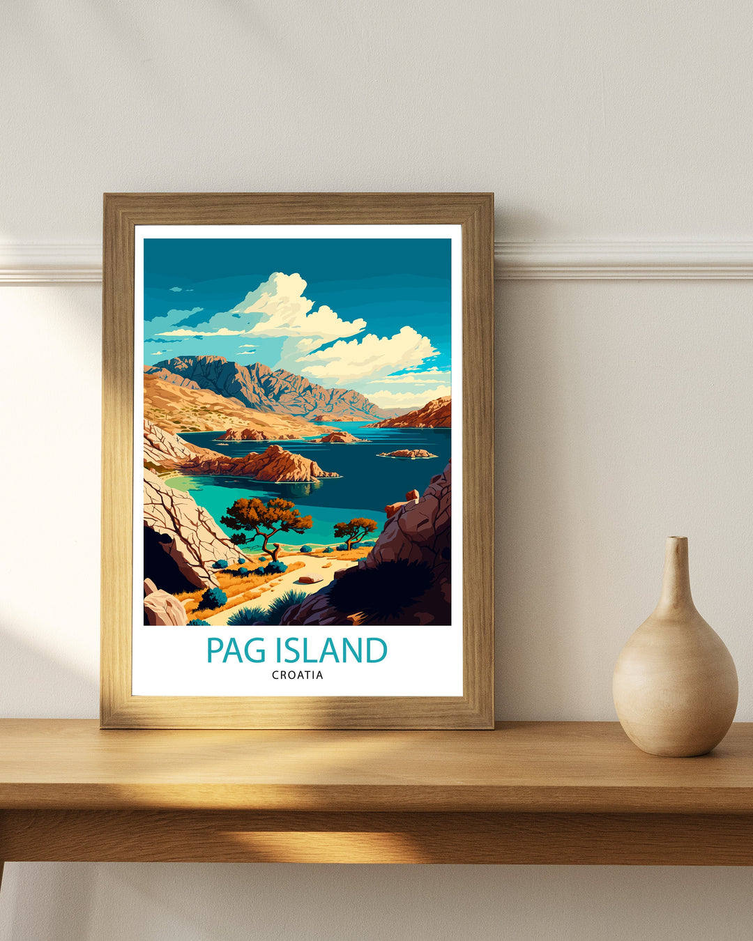 Pag Island Croatia Travel Poster Pag Island