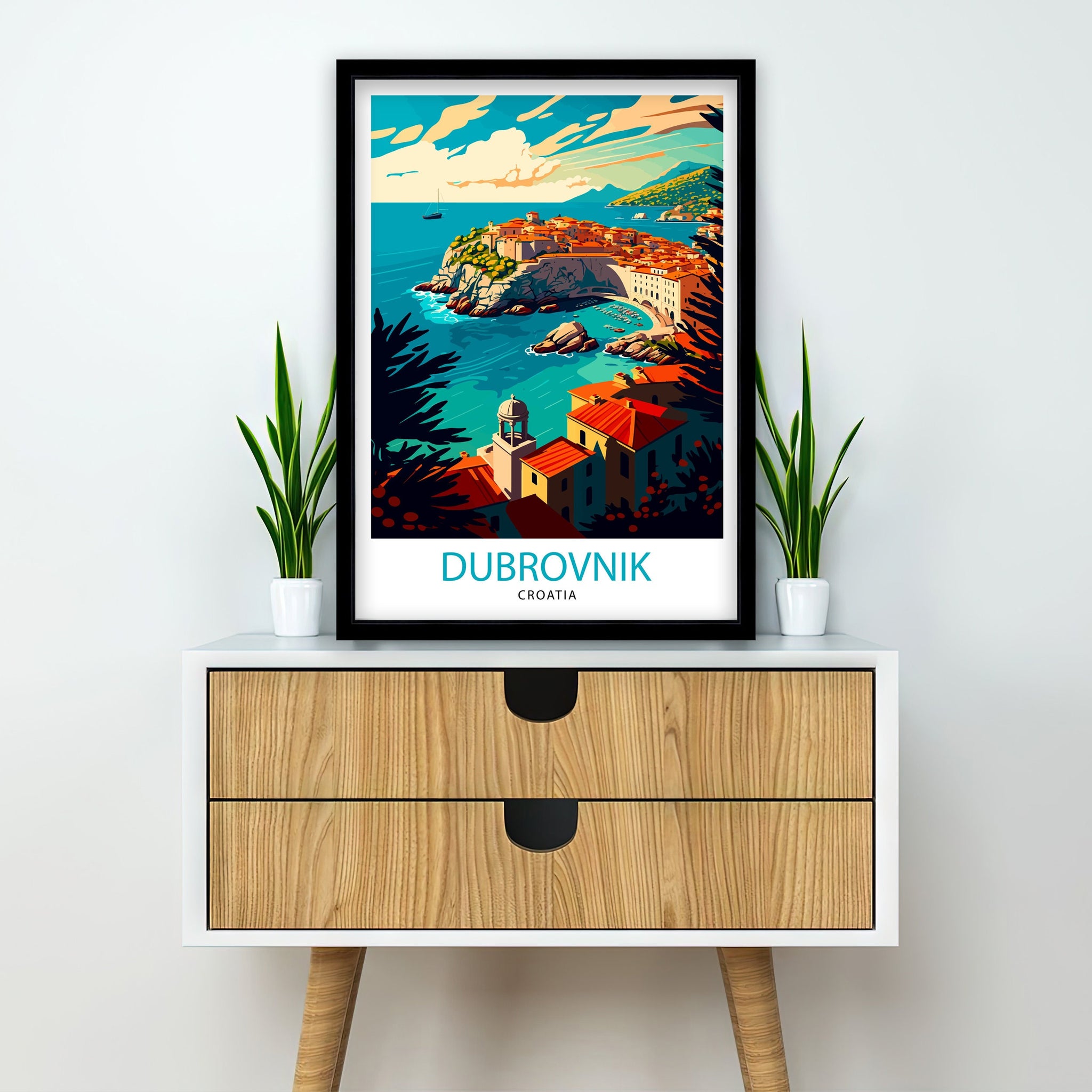 Dubrovnik Croatia Travel Print Dubrovnik Wall Decor Croatia Illustration Travel Poster Dubrovnik Gift Croatia Home Decor