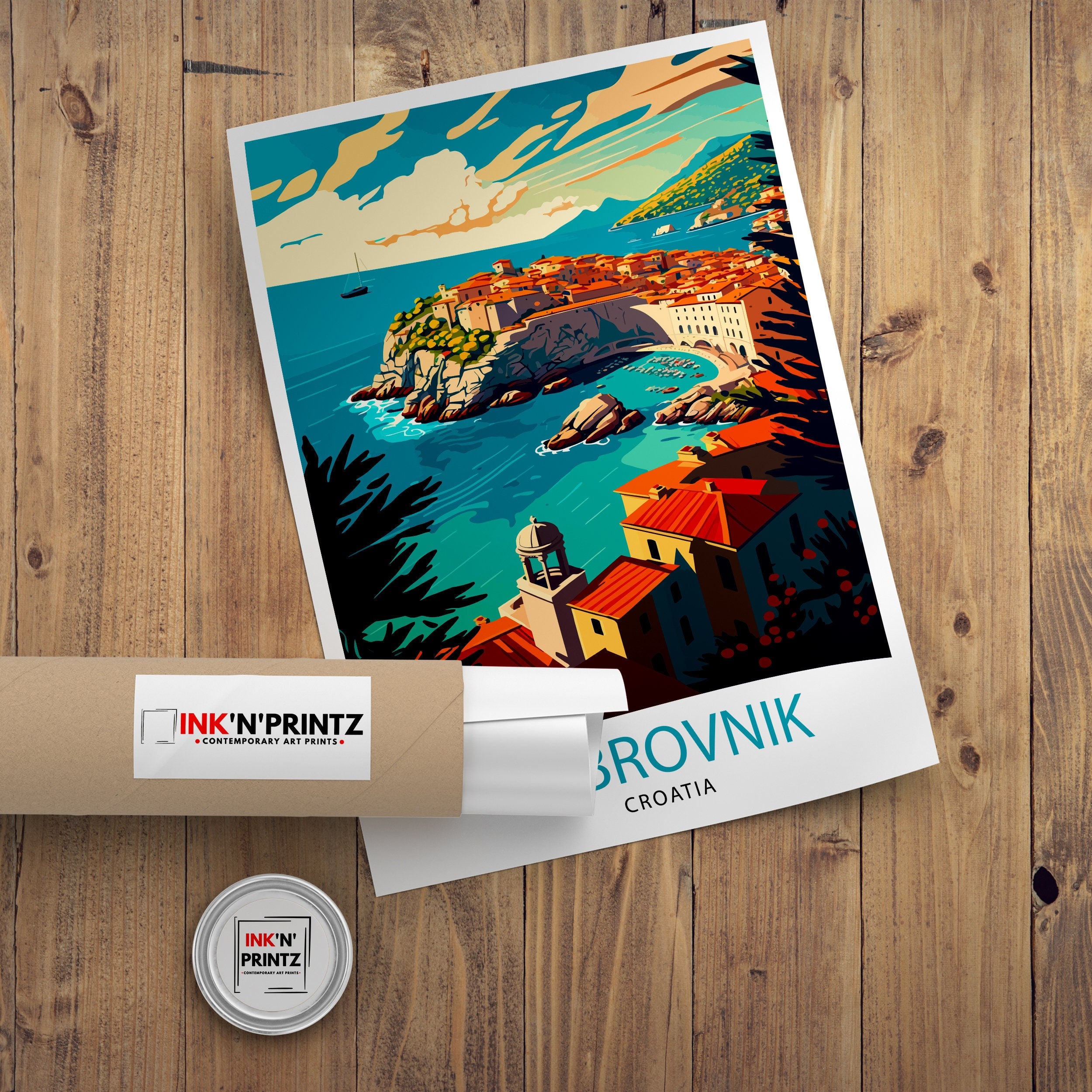 Dubrovnik Croatia Travel Print Dubrovnik Wall Decor Croatia Illustration Travel Poster Dubrovnik Gift Croatia Home Decor