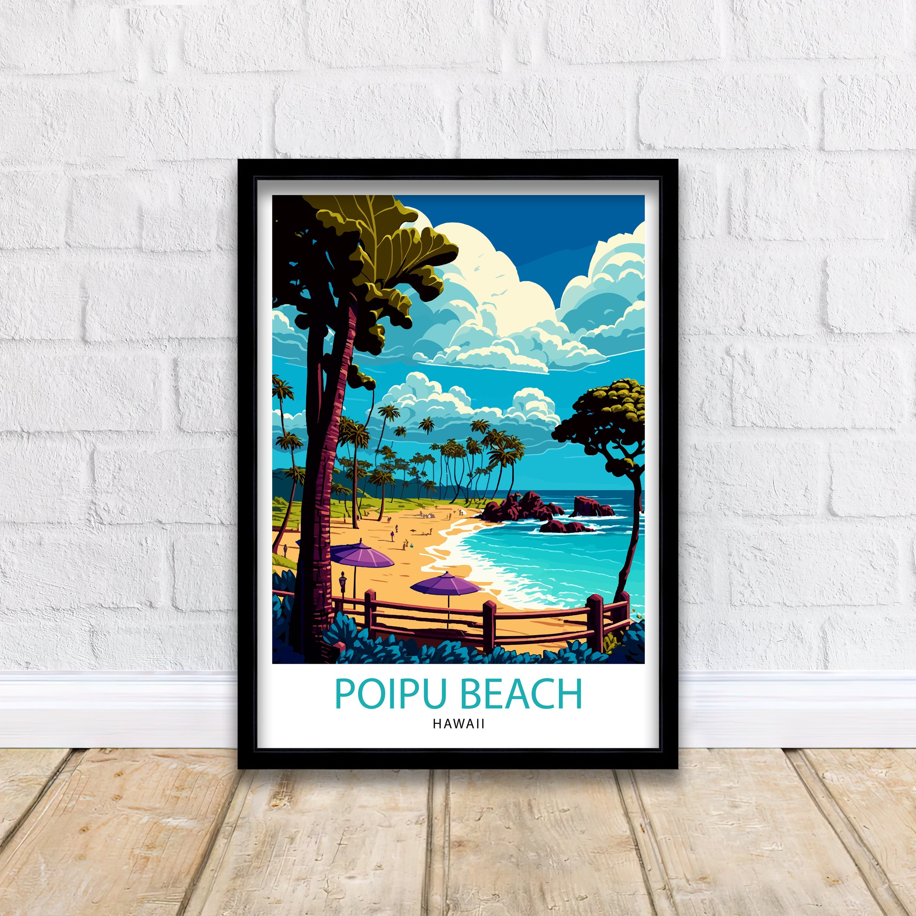 Poipu Croatia Travel Poster, Vibrant Home Decor