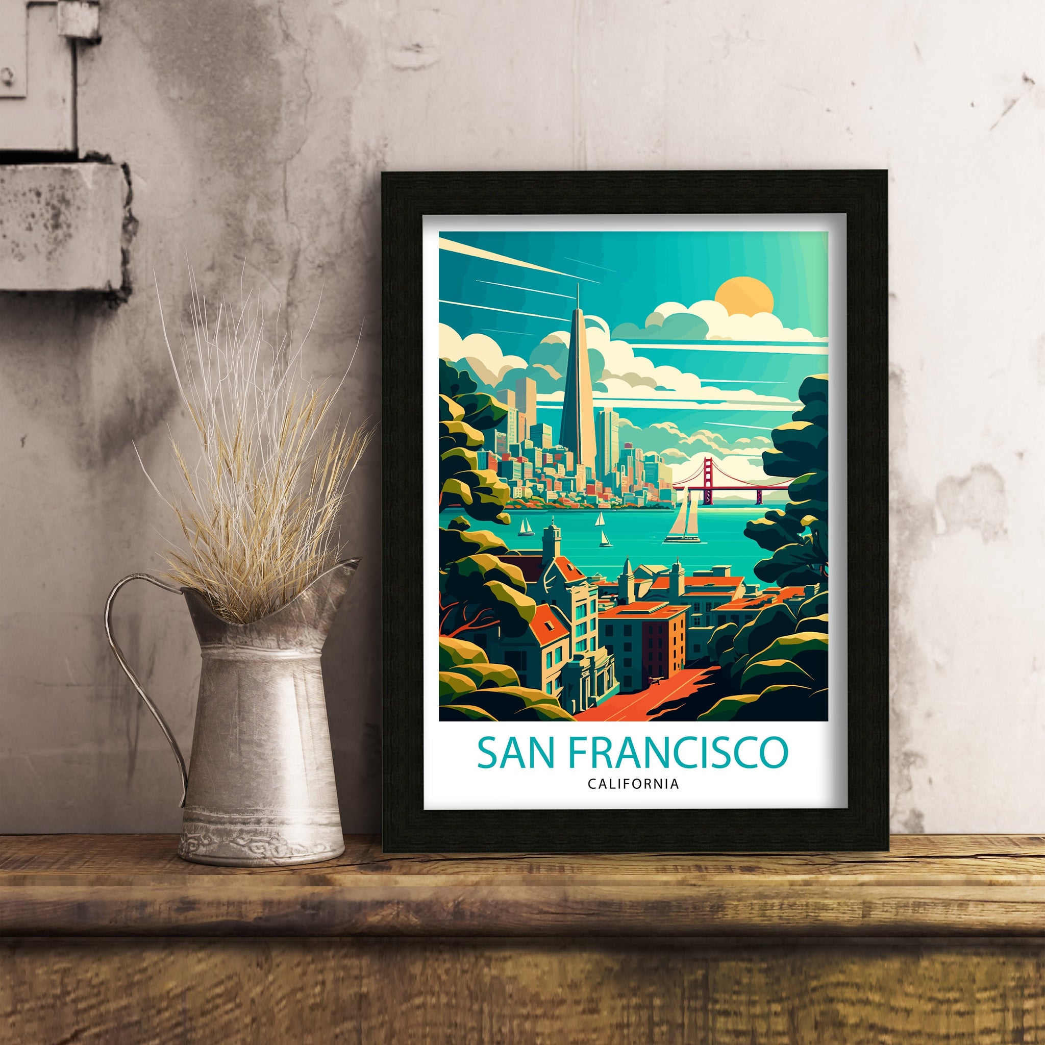 San Francisco Travel Print San Francisco Wall Art San Francisco Illustration San Francisco Poster Gift For San Francisco San Francisco Home