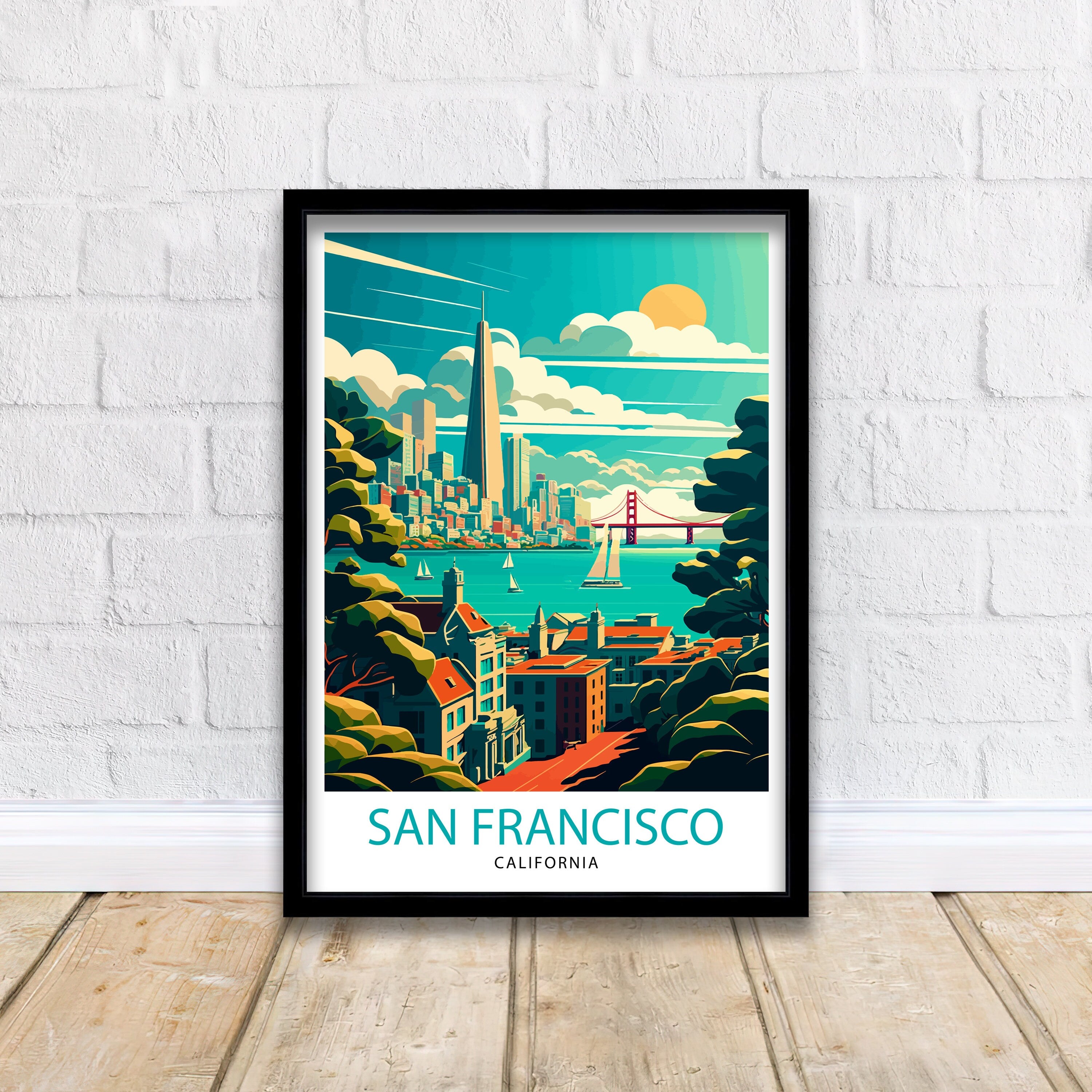 San Francisco Travel Print San Francisco Wall Art San Francisco Illustration San Francisco Poster Gift For San Francisco San Francisco Home