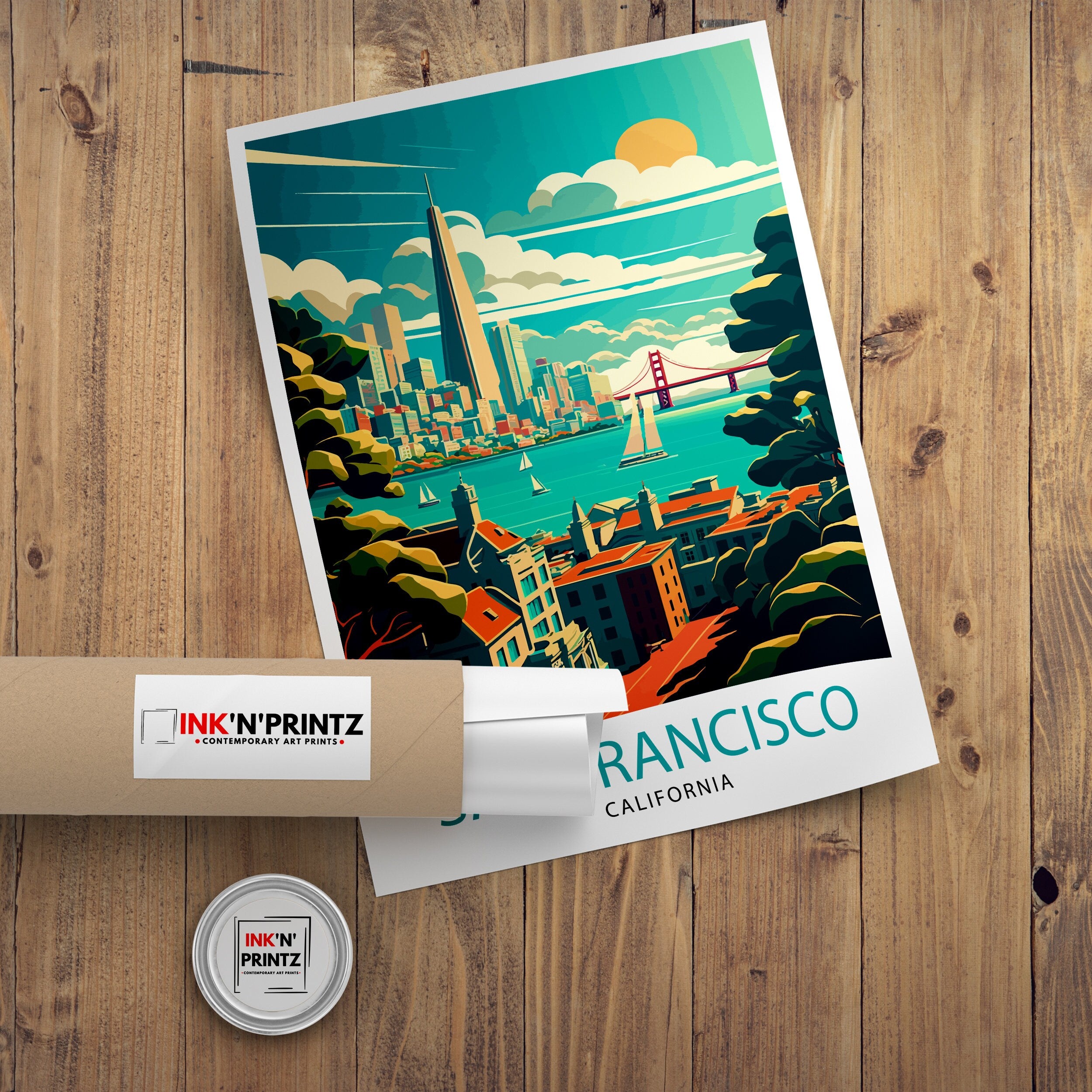 San Francisco Travel Print San Francisco Wall Art San Francisco Illustration San Francisco Poster Gift For San Francisco San Francisco Home