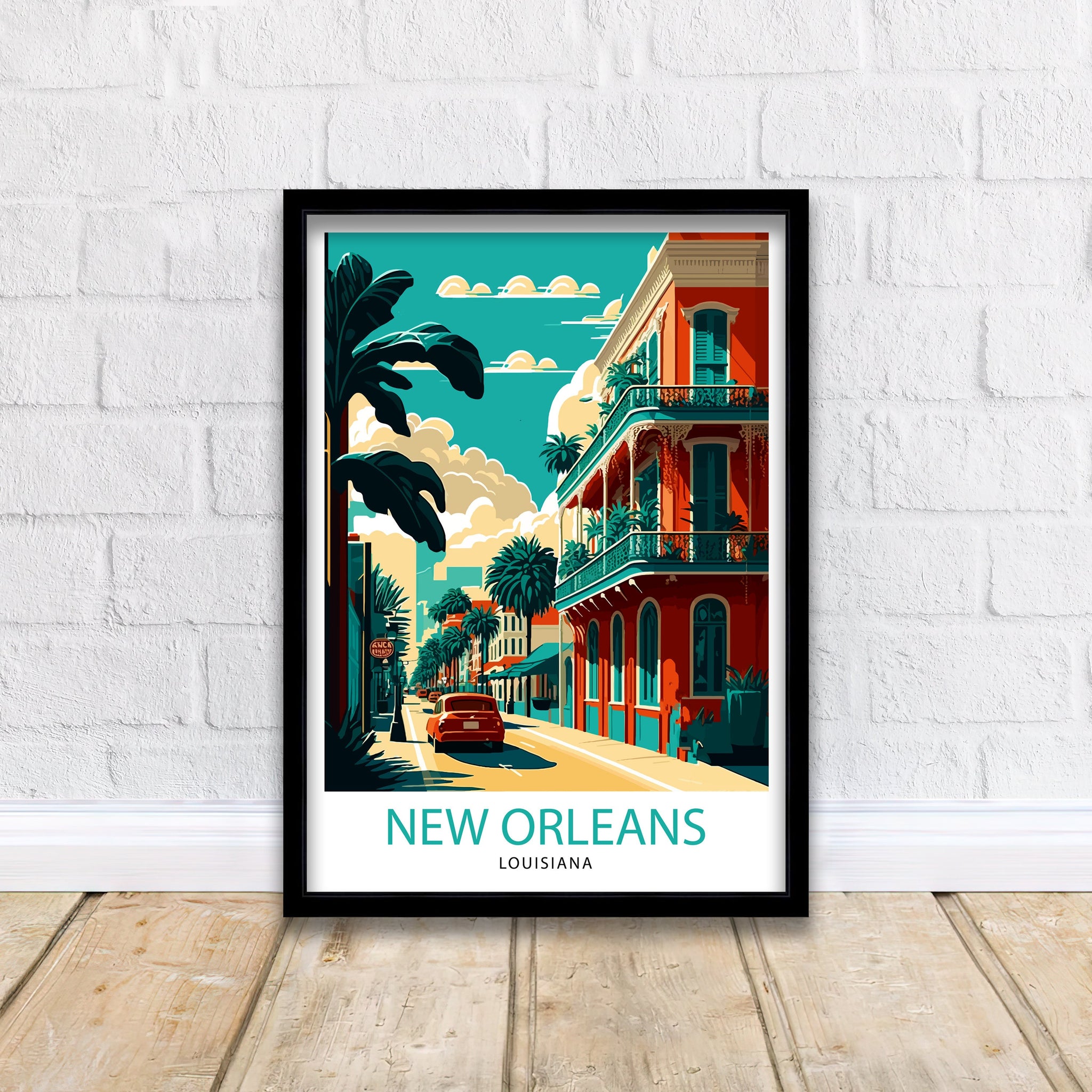 New Orleans Travel Print| New Orleans Wall Decor New Orleans Home Living Decor New Orleans Illustration Travel Poster Gift For New Orleans