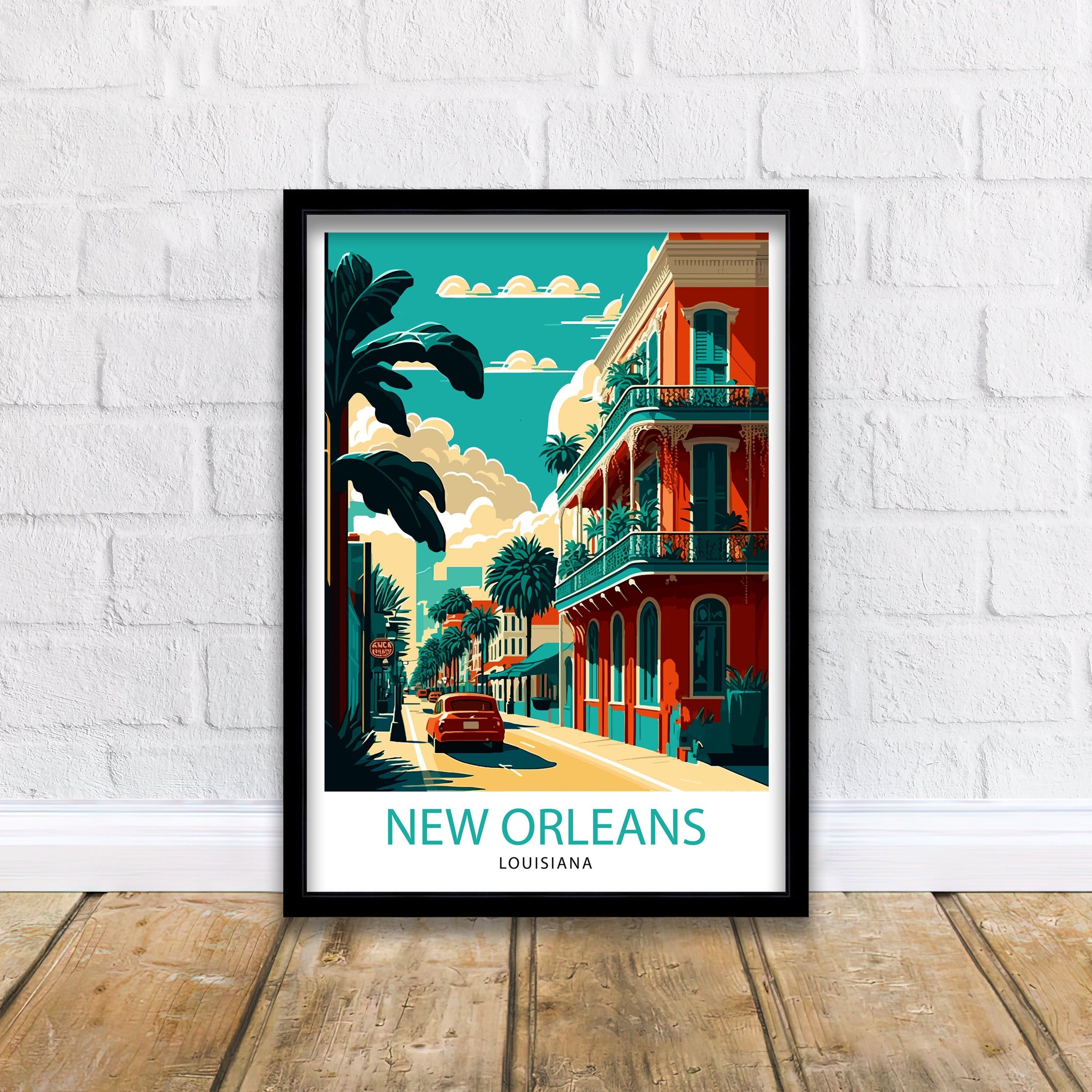 New Orleans Travel Print| New Orleans Wall Decor New Orleans Home Living Decor New Orleans Illustration Travel Poster Gift For New Orleans