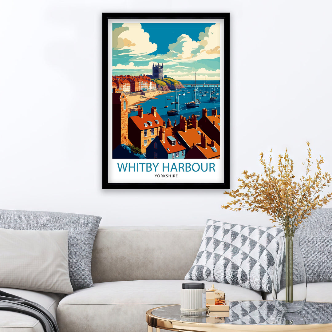 Whitby Harbour Travel Poster Whitby