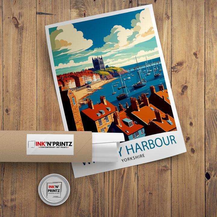 Whitby Harbour Travel Poster Whitby