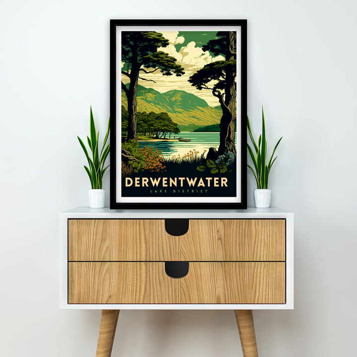 Derwentwater Lake District Travel Poster