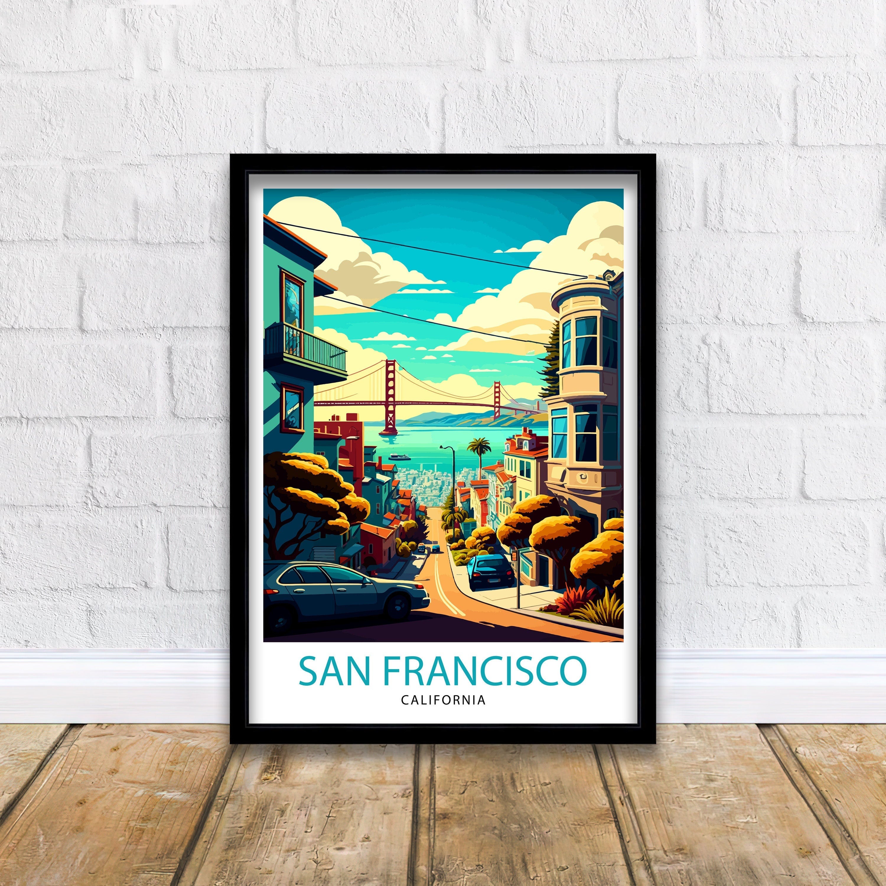 San Francisco Travel Print | Golden Gate Bridge Home Decor