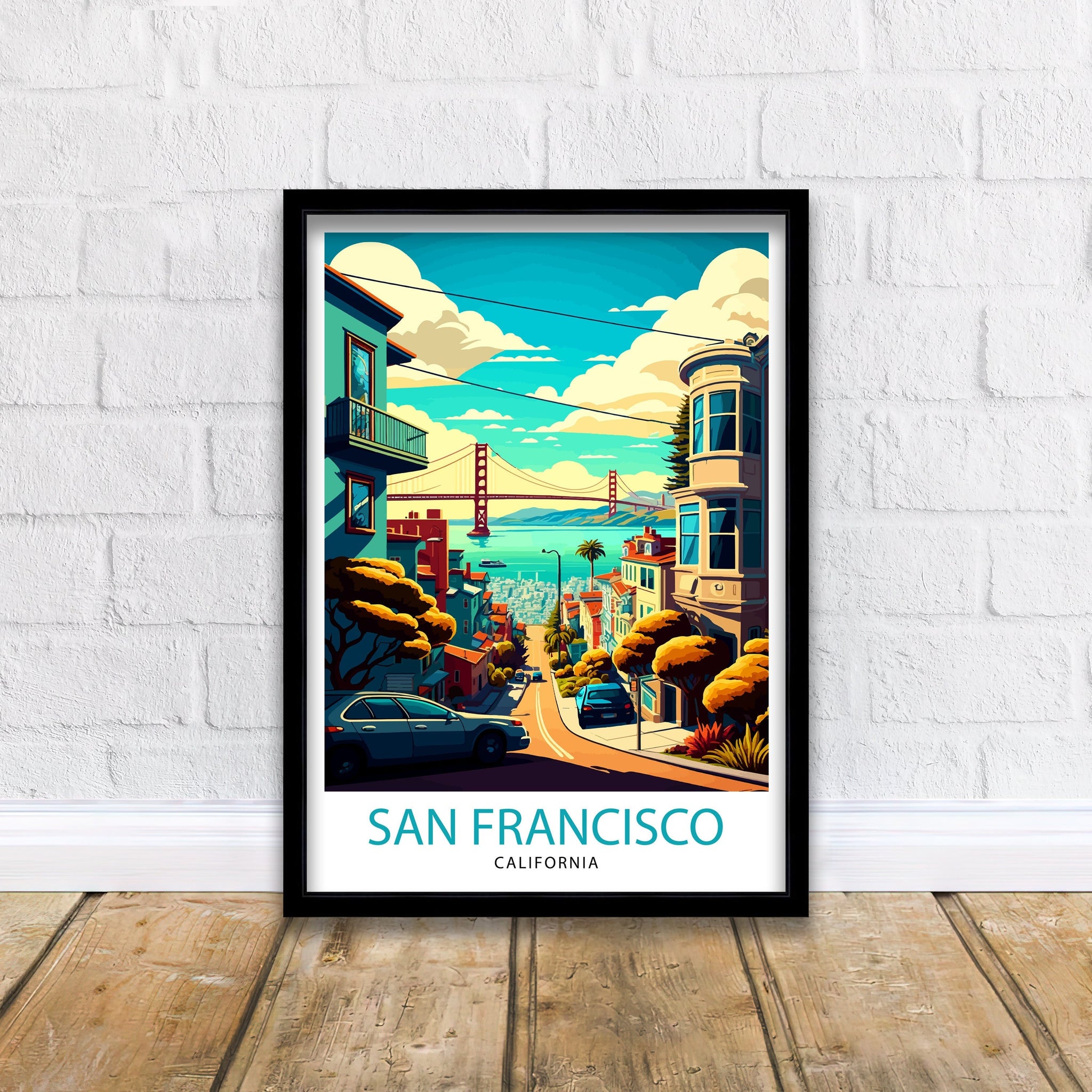 San Francisco Travel Print | Golden Gate Bridge Home Decor