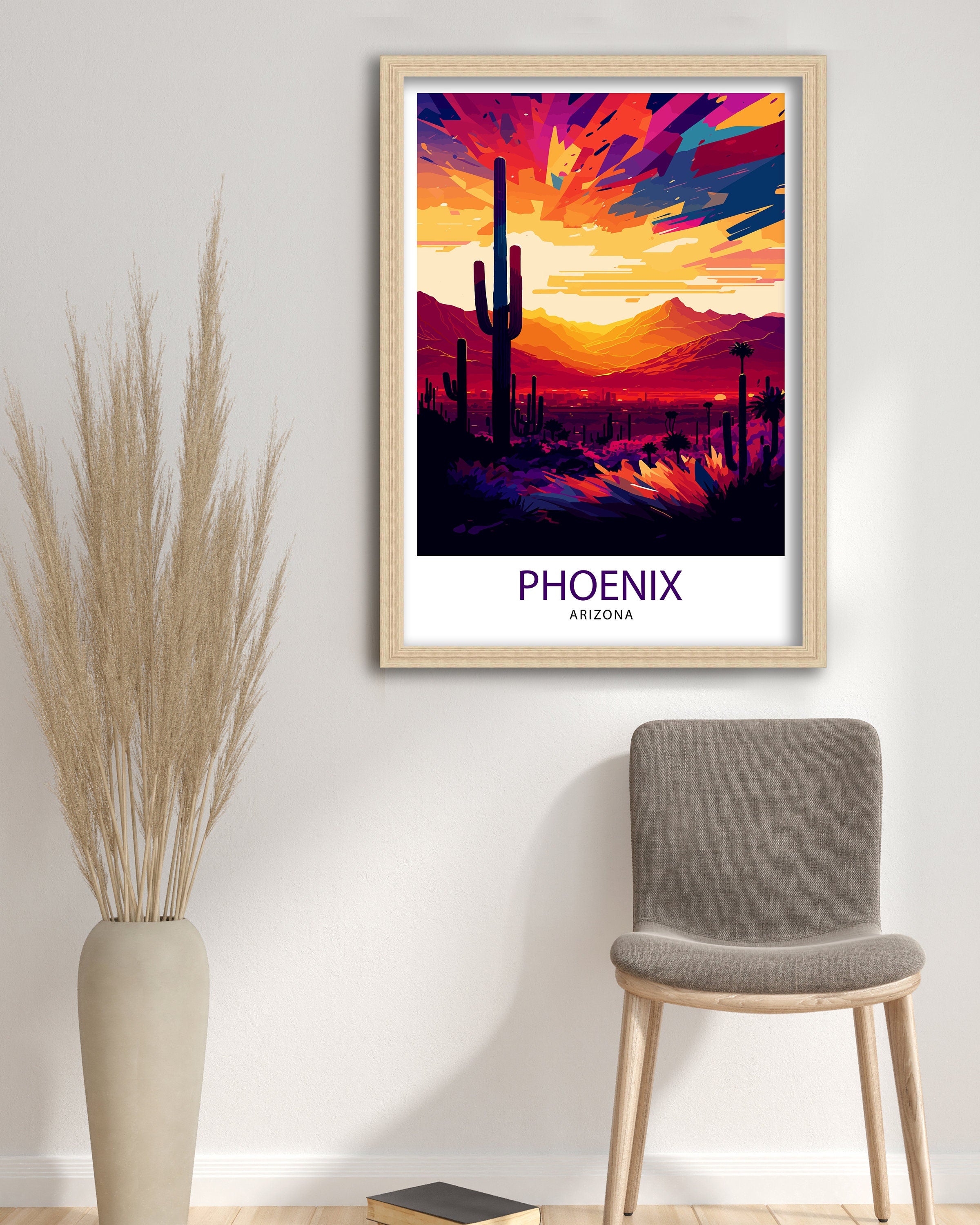 Phoenix Arizona Art Print | Colorful Desert Illustration