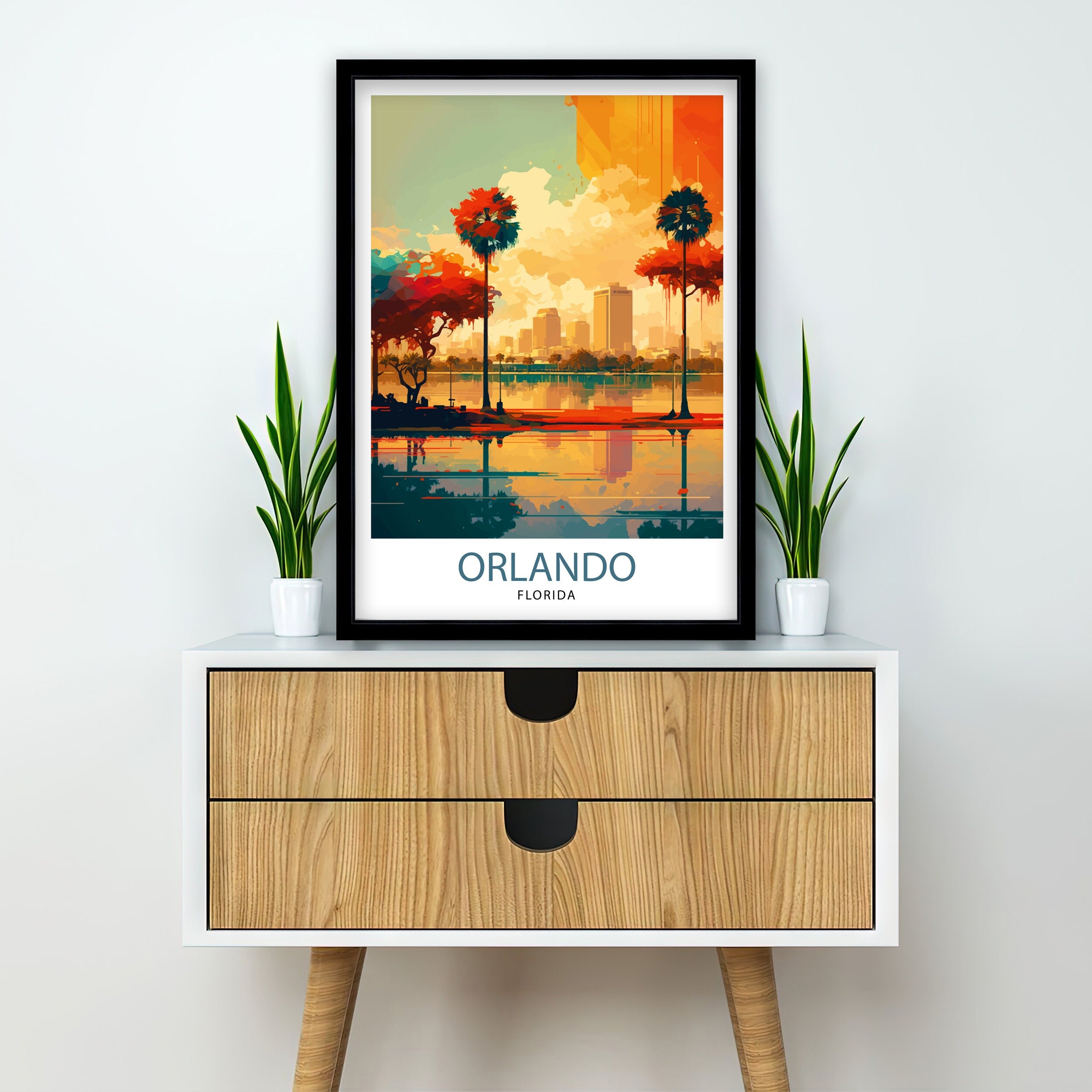 Orlando Travel Print| Orlando Wall Art Orlando Home Decor Orlando Illustration Orlando Florida Poster Orlando Gift