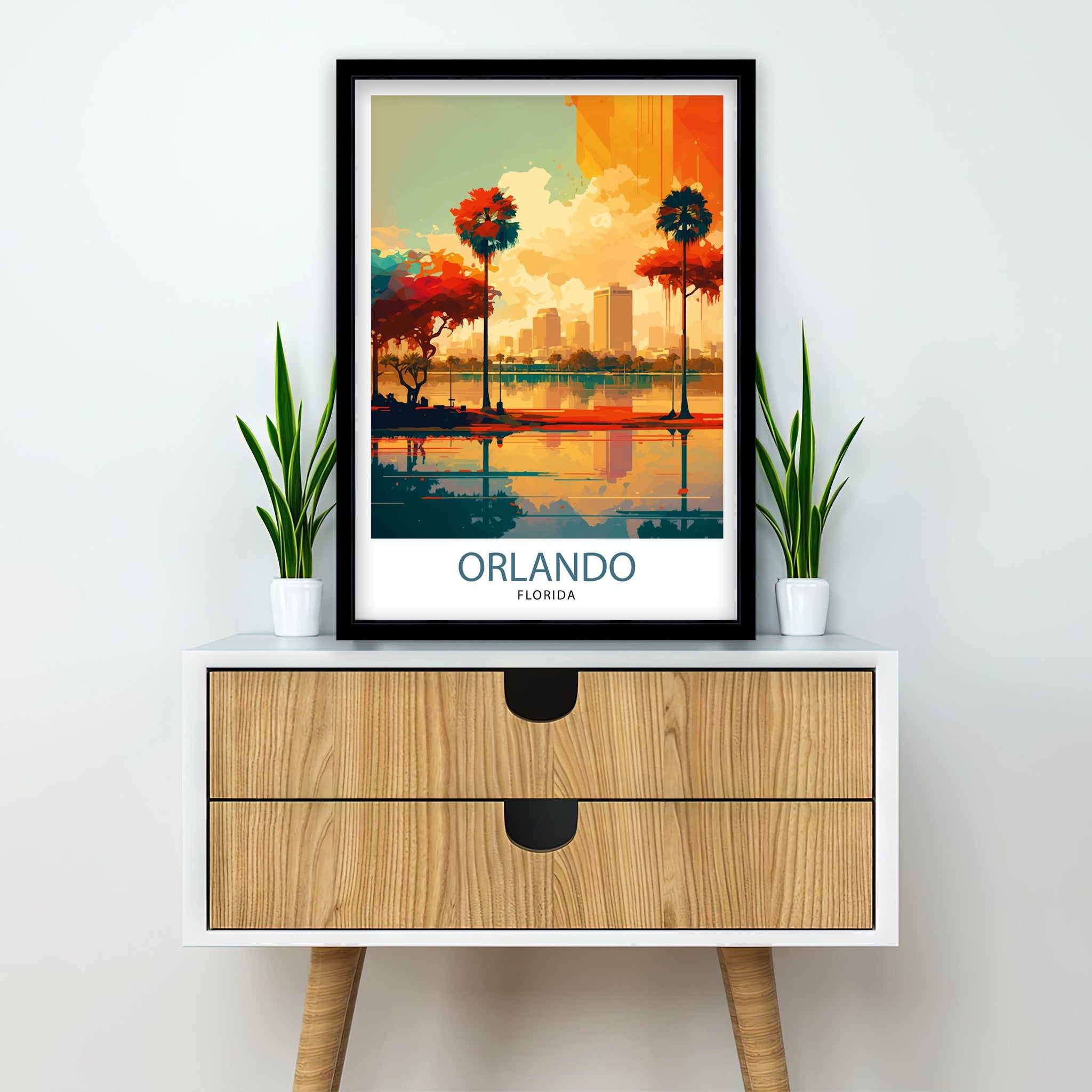 Orlando Travel Print| Orlando Wall Art Orlando Home Decor Orlando Illustration Orlando Florida Poster Orlando Gift