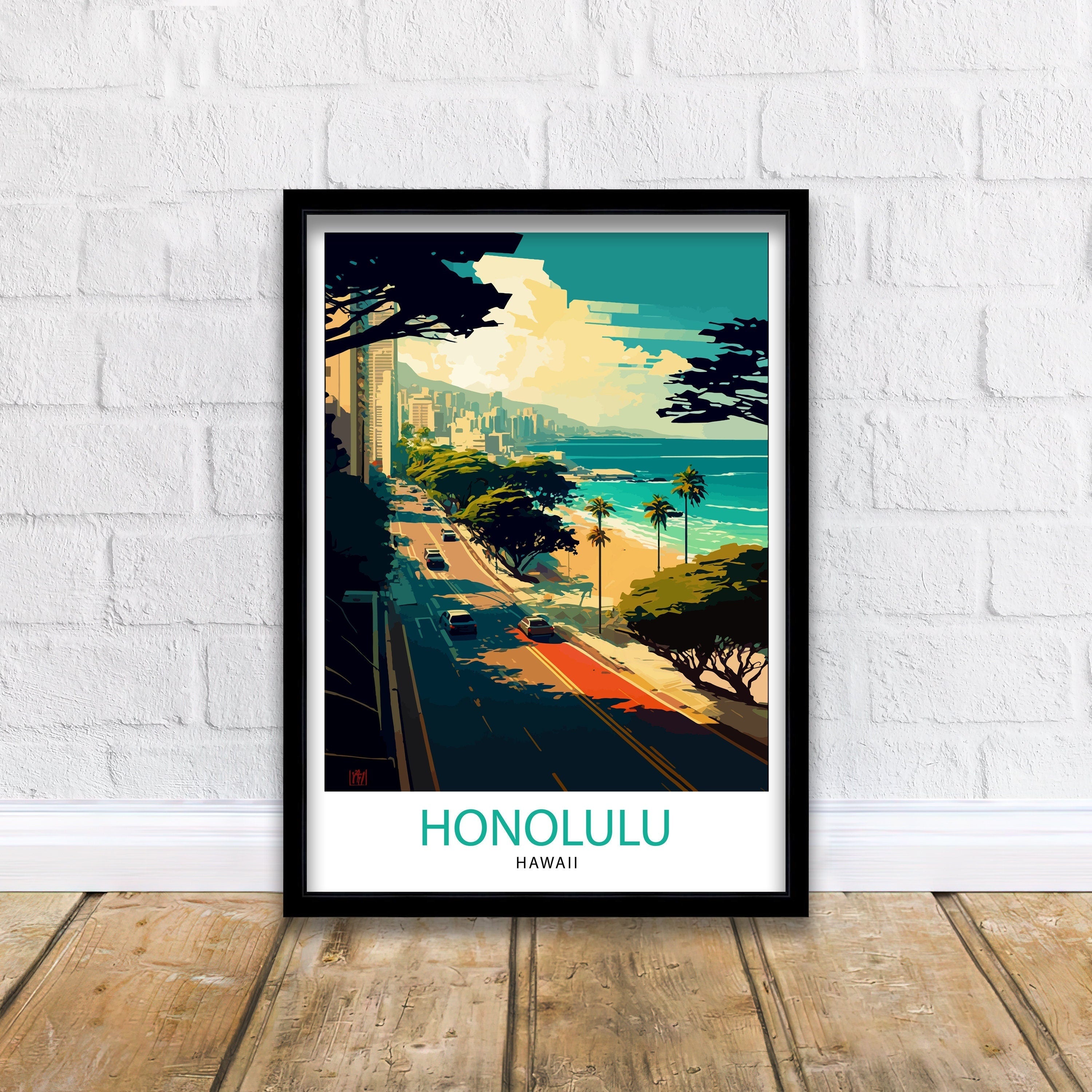 Honolulu Travel Poster