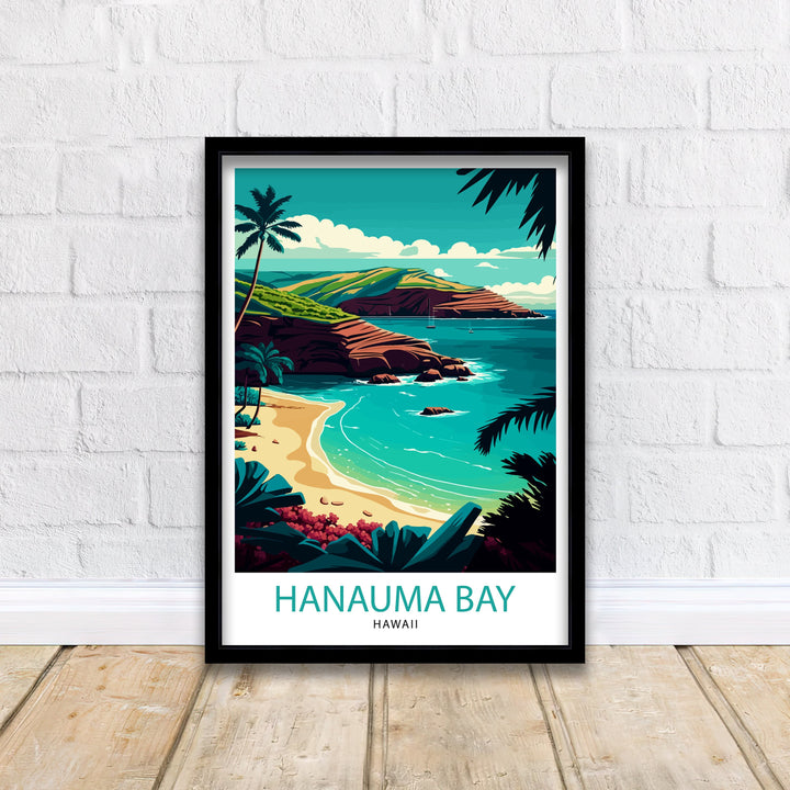 Hanauma Bay Travel Poster Hawaii