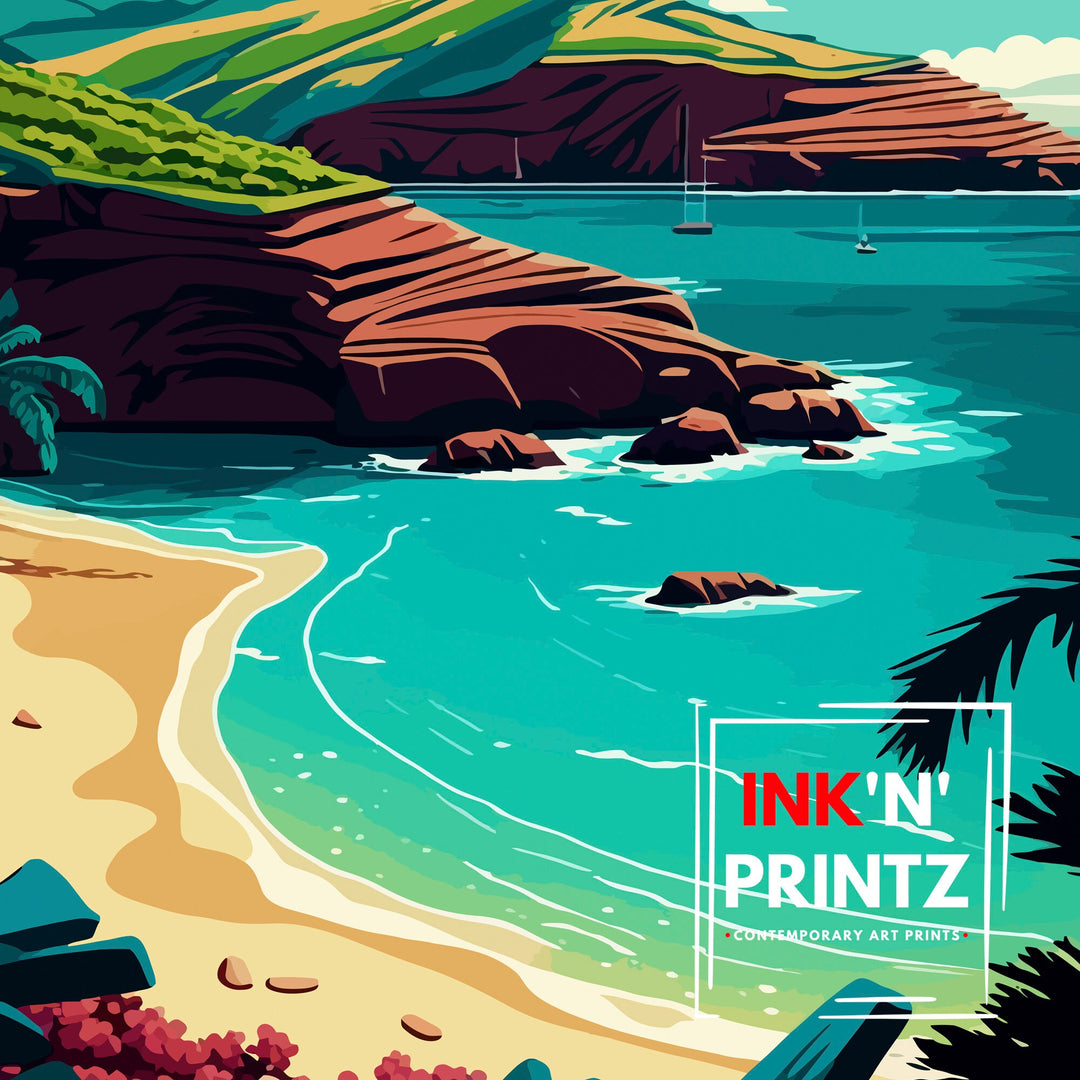 Hanauma Bay Travel Poster Hawaii