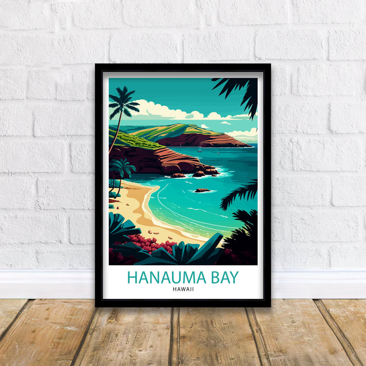 Hanauma Bay Travel Poster Hawaii