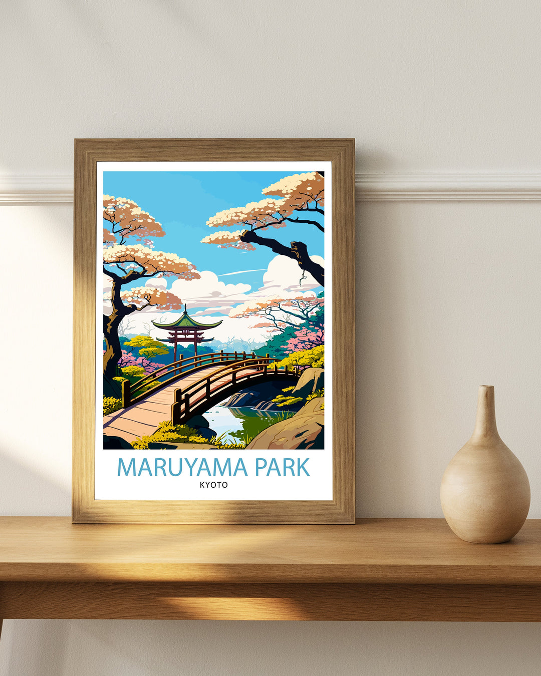 Maruyama Park Kyoto Travel Poster Kyoto Wall Art Japan Poster Maruyama Park Illustration Travel Poster Japan Home DecorGift for Kyoto Lovers