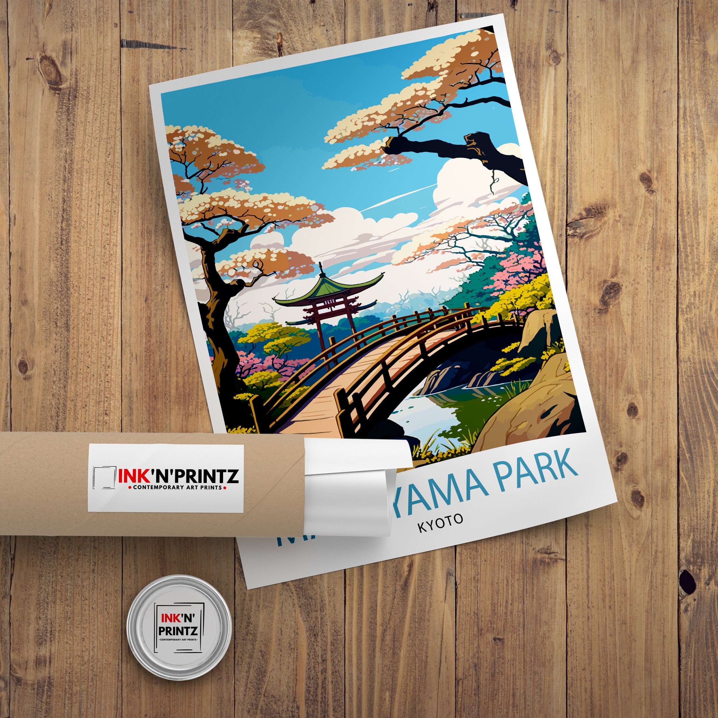 Maruyama Park Kyoto Art Print, Japan Travel Poster