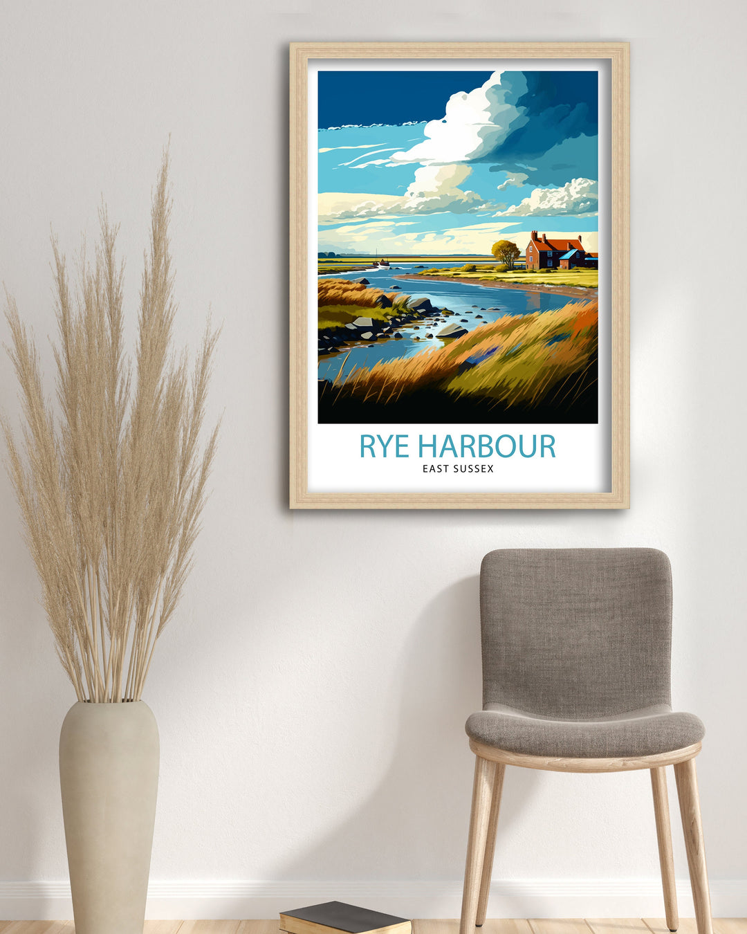 Rye Harbour Travel Poster Rye Harbour Wall Art Rye Harbour Home Decor Rye Harbour Illustration Travel Poster Gift For Travelers England Poster