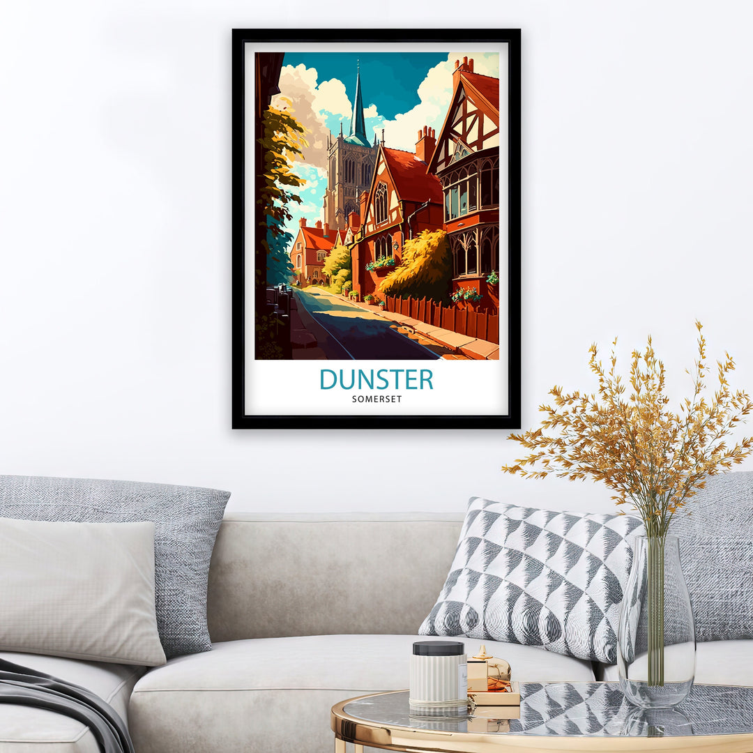 Dunster Somerset Travel Poster , Dunster