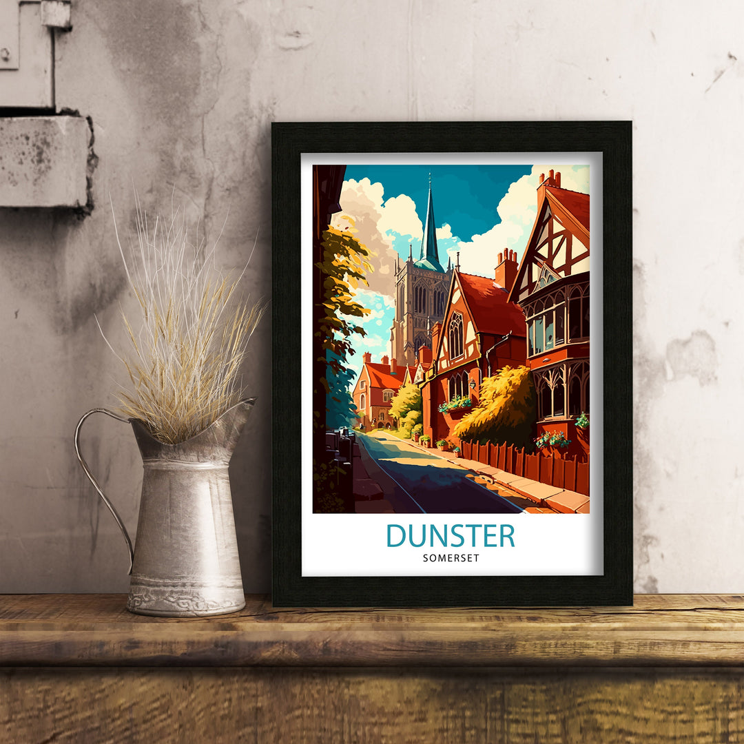 Dunster Somerset Travel Poster , Dunster