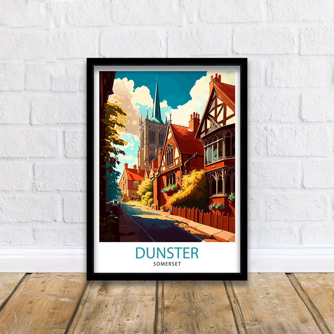 Dunster Somerset Travel Poster , Dunster