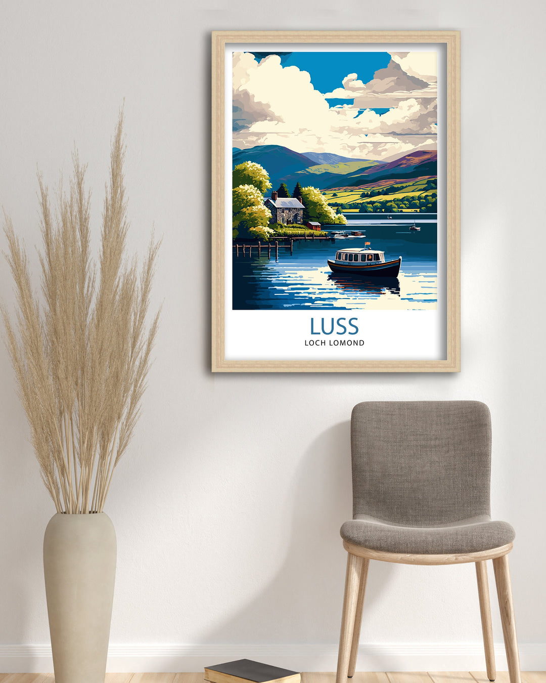 Luss Loch Lomond Travel Poster Scotland Wall Art Scottish Home Decor Travel Poster Scotland Landscape Illustration Gift For Scotland Lovers