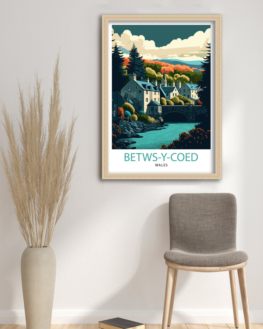 Betws-y-Coed Travel Poster Wales Wall Art Betws-y-Coed Illustration Wales Poster Travel Gift for Wales Betws-y-Coed Home Decor