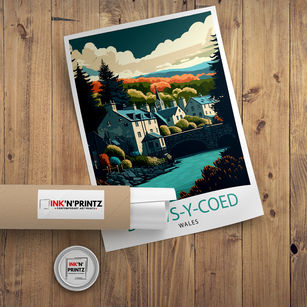 Betws-y-Coed Travel Poster Wales Wall Art Betws-y-Coed Illustration Wales Poster Travel Gift for Wales Betws-y-Coed Home Decor