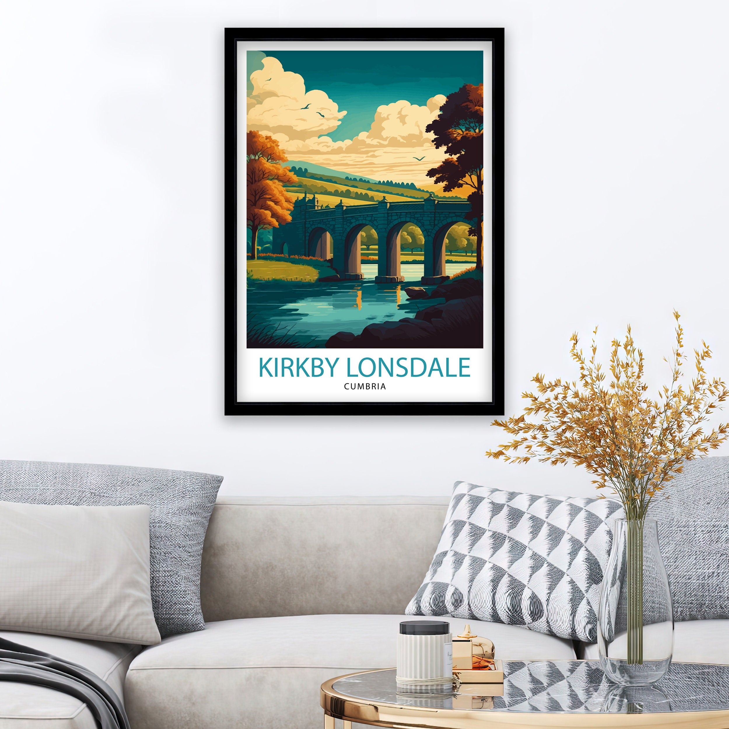 Kirkby Lonsdale Travel Print: Illustrated Home Decor