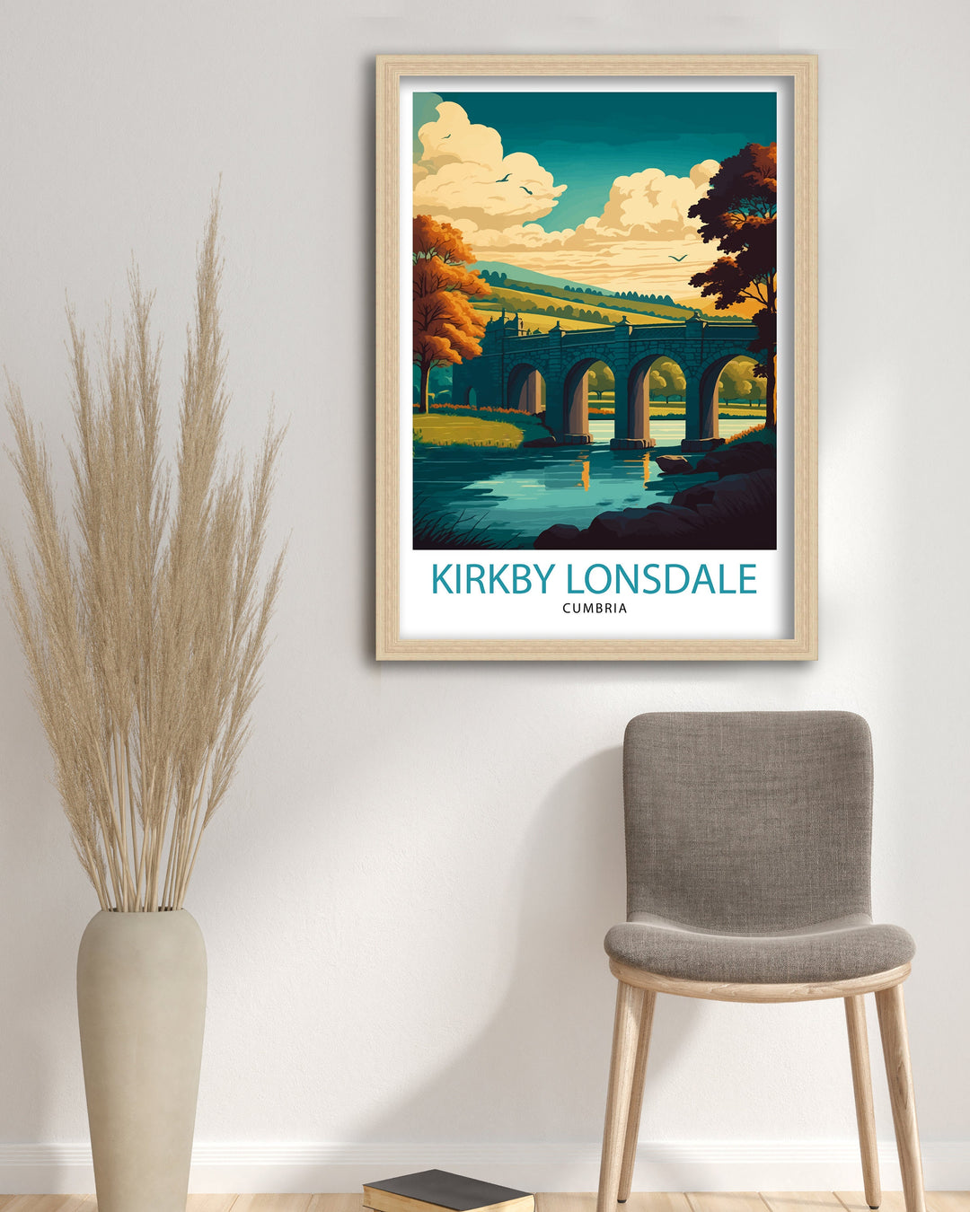 Kirkby Lonsdale Travel Poster Wall Art for Home and Office Decor Illustration of Kirkby Lonsdale Perfect Souvenir Gift for Travelers