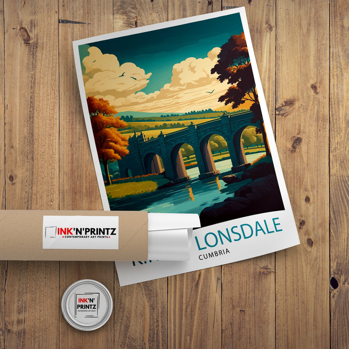 Kirkby Lonsdale Travel Poster Wall Art for Home and Office Decor Illustration of Kirkby Lonsdale Perfect Souvenir Gift for Travelers