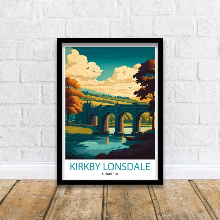 Kirkby Lonsdale Travel Poster Wall Art for Home and Office Decor Illustration of Kirkby Lonsdale Perfect Souvenir Gift for Travelers