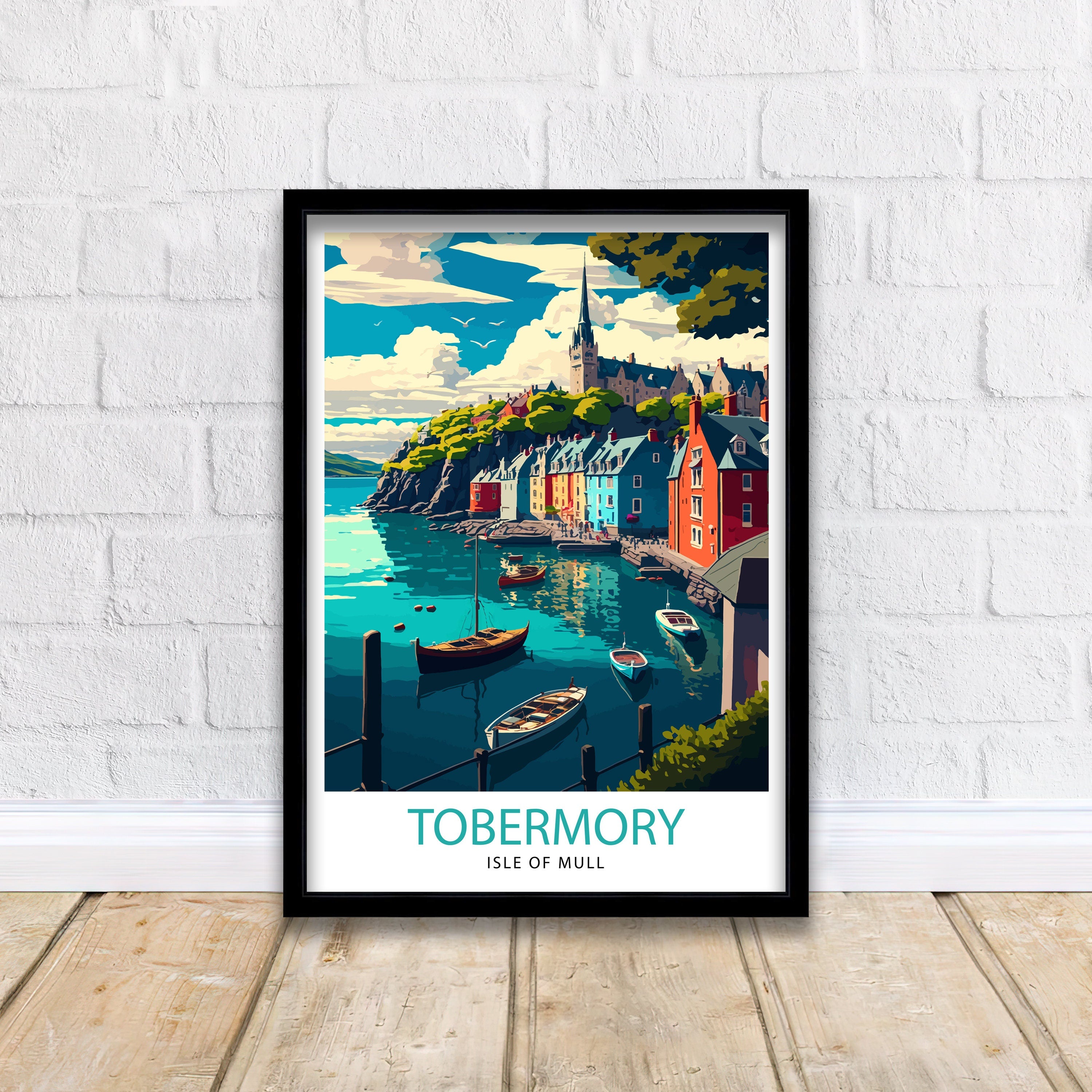 Tobermory Isle of Mull Print, Colorful Scotland Travel Poster